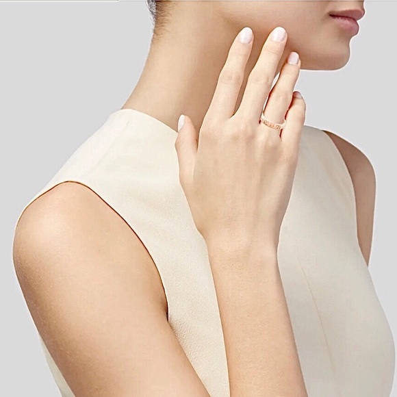 New Gucci 18k Rose Gold Hammered Ring Size 6 Band - Picture 8 of 10